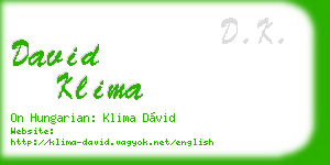 david klima business card